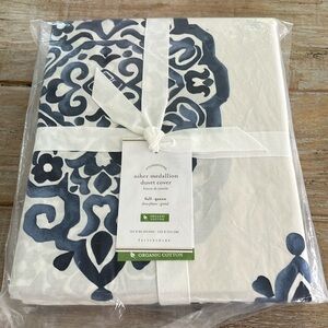 Pottery Barn Asher Medallion Duvet Cover Twilight Blue full/queen new